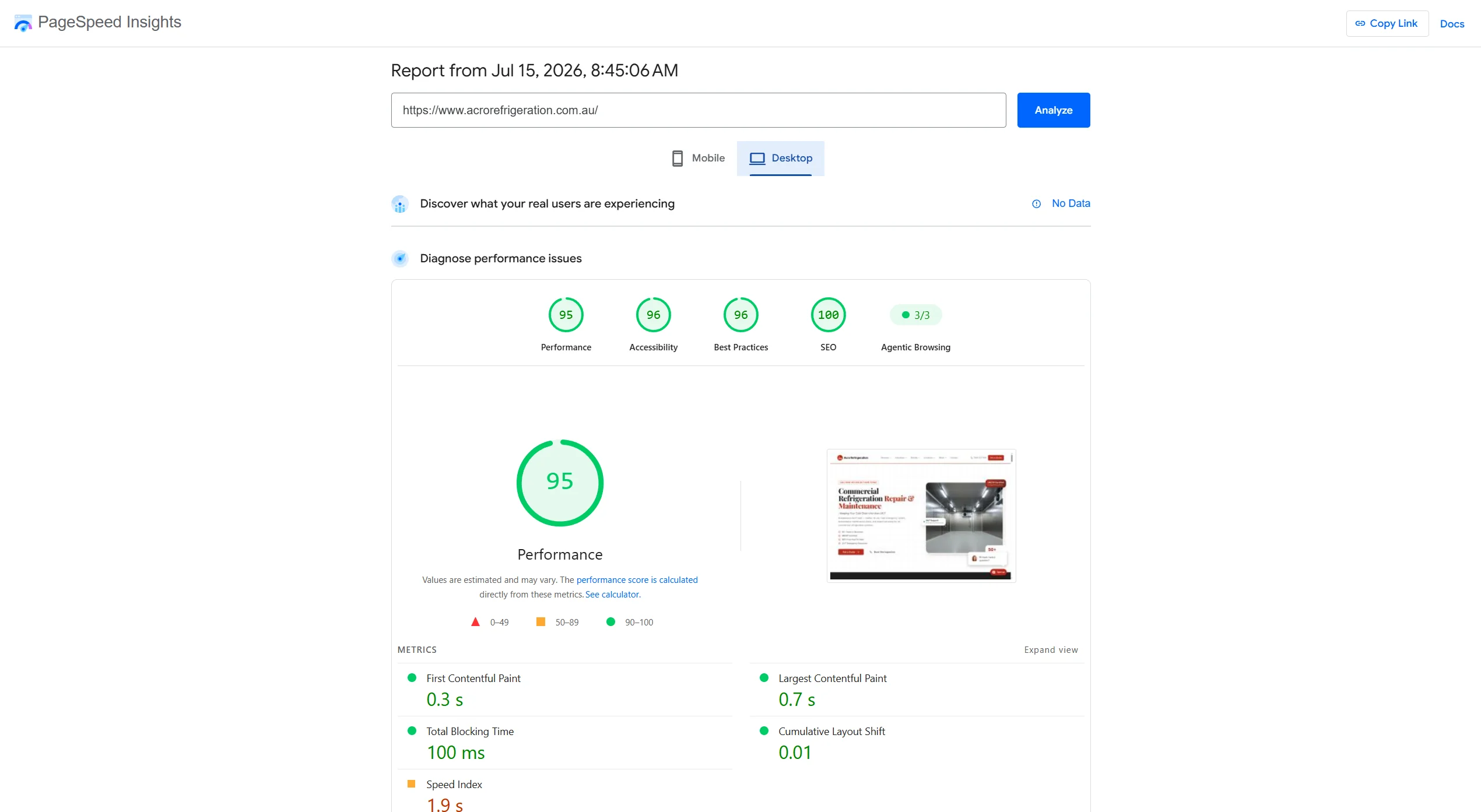 Acro Refrigeration — 90 Days Later