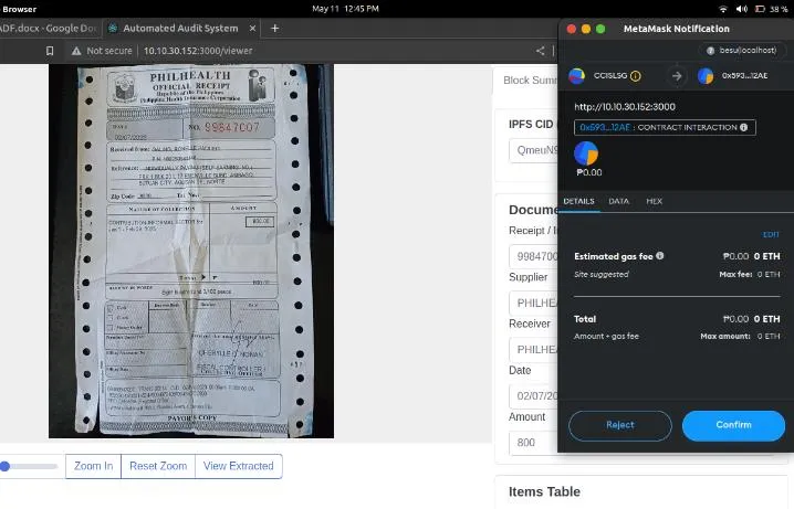 Automated Financial Audit with Blockchain